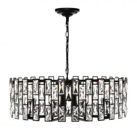 Cougar-Porsha 8lt 40W S.E.S. Crystal Drops Pendant Light - Black